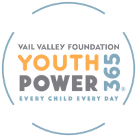 Vail Valley Foundation Youth Power 365 Logo. Tag Line, 'Every child every day'